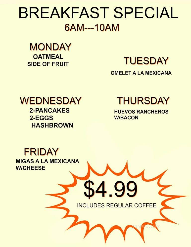 Amiga Cafe - San Antonio, TX menu_pic