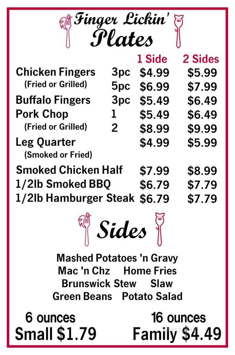 Sally Mae's Kitchen - Brooklet, GA menu_pic