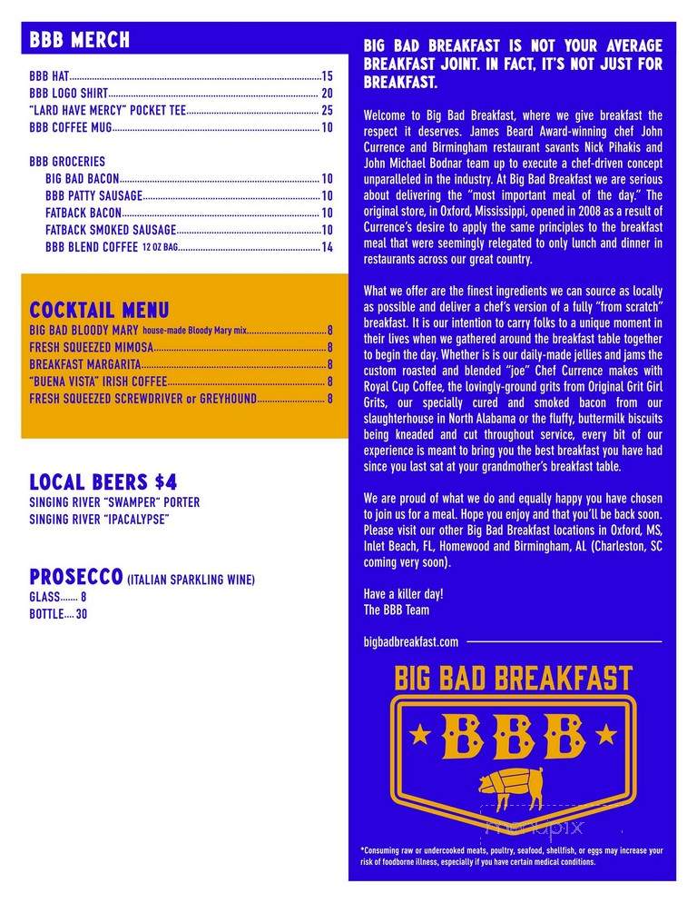 Big Bad Breakfast - Florence, AL menu_pic