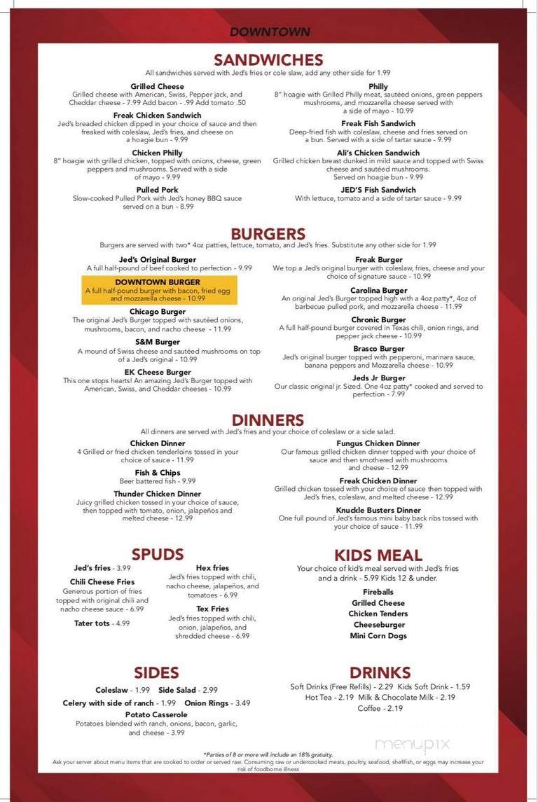 Jed's Downtown Barbeque & Brew - Toledo, OH menu_pic