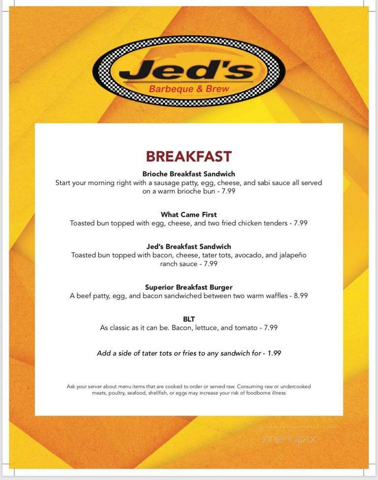 Jed's Downtown Barbeque & Brew - Toledo, OH menu_pic