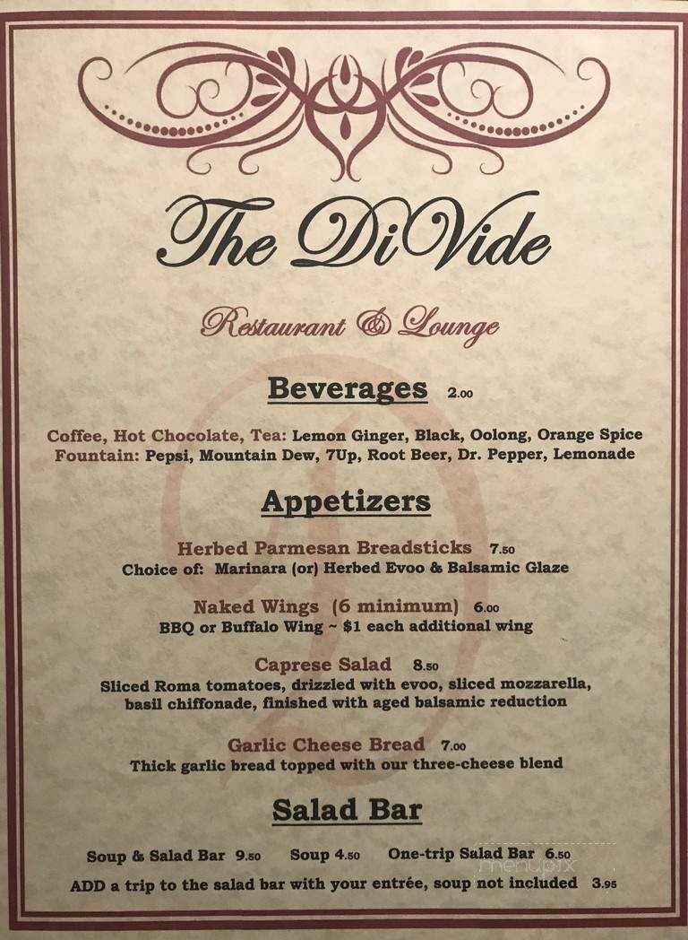 The Divide - Encampment, WY menu_pic
