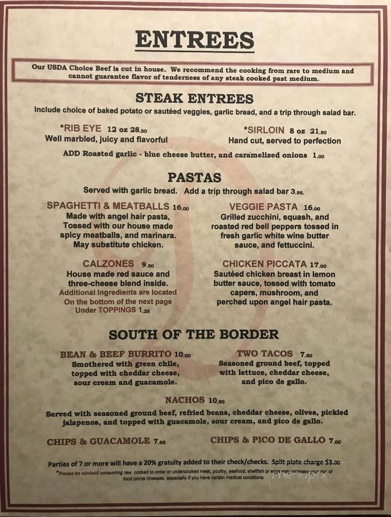 The Divide - Encampment, WY menu_pic