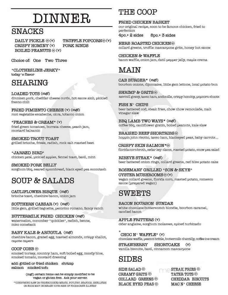 Coop 303 - Atlantic Beach, FL menu_pic