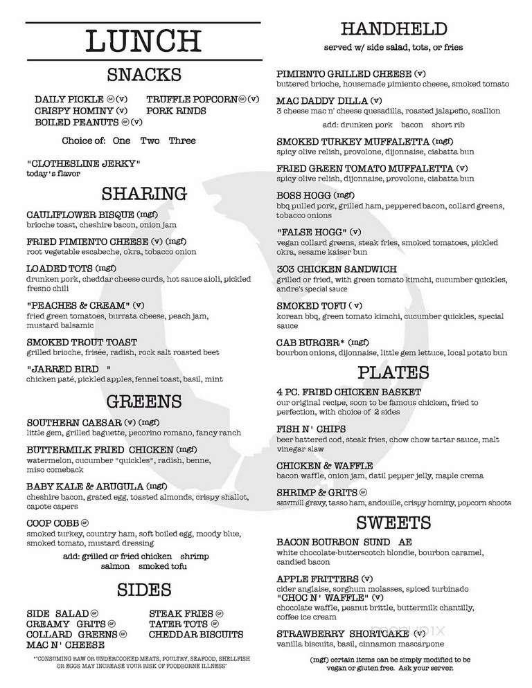 Coop 303 - Atlantic Beach, FL menu_pic