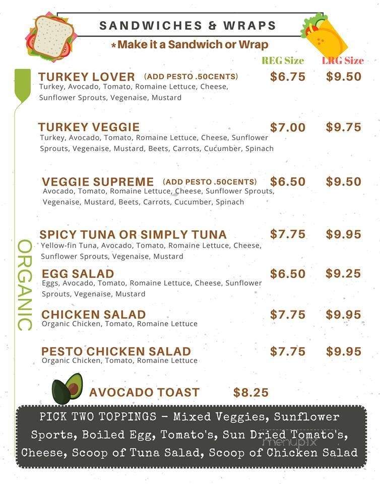The Juice Bar - Vacaville, CA menu_pic