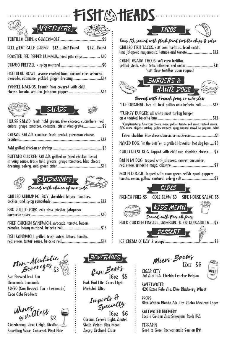Fish Heads - Pensacola Beach, FL menu_pic
