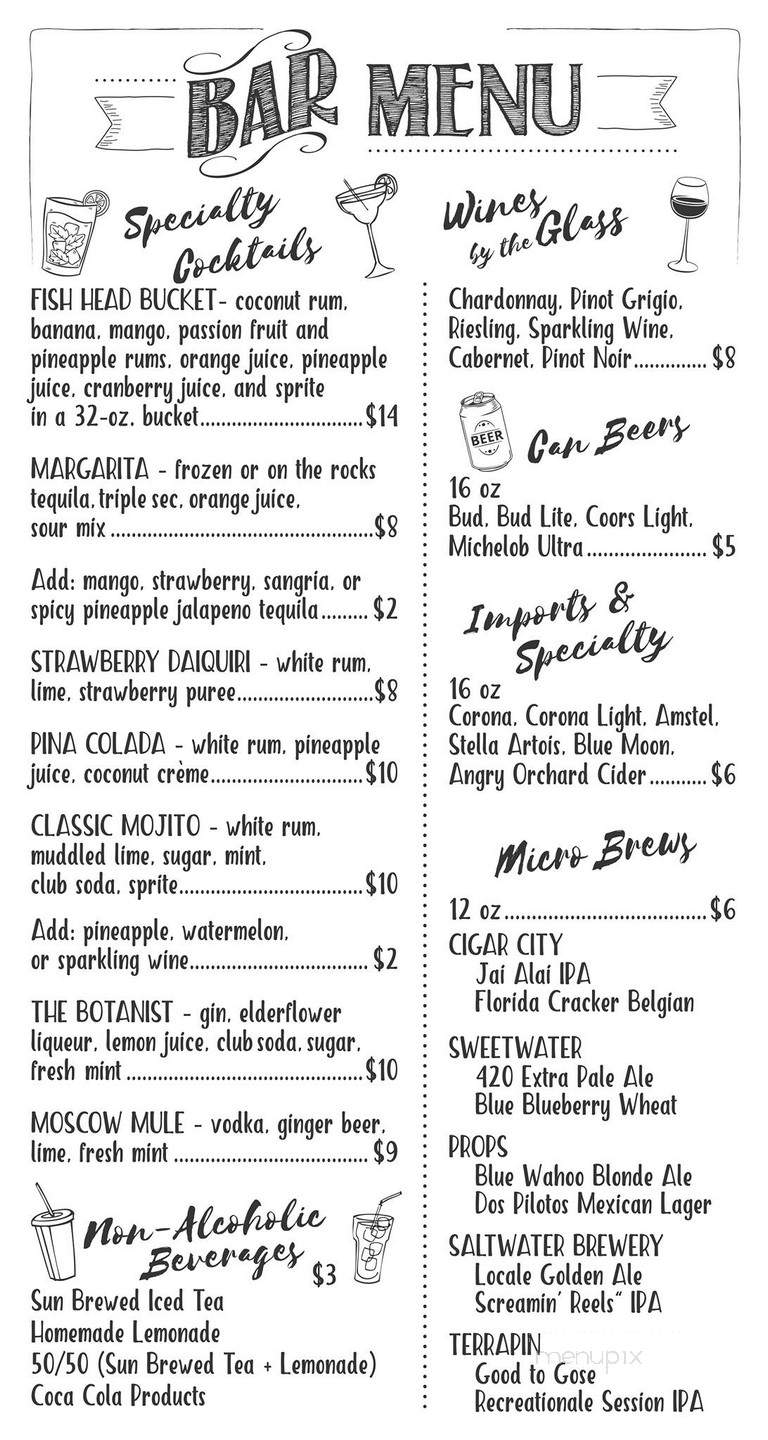 Fish Heads - Pensacola Beach, FL menu_pic