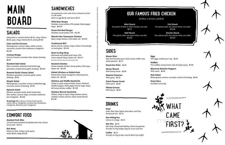 Chicken Shack - Anchorage, AK menu_pic