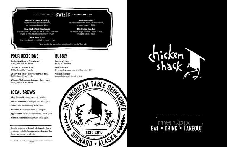 Chicken Shack - Anchorage, AK menu_pic