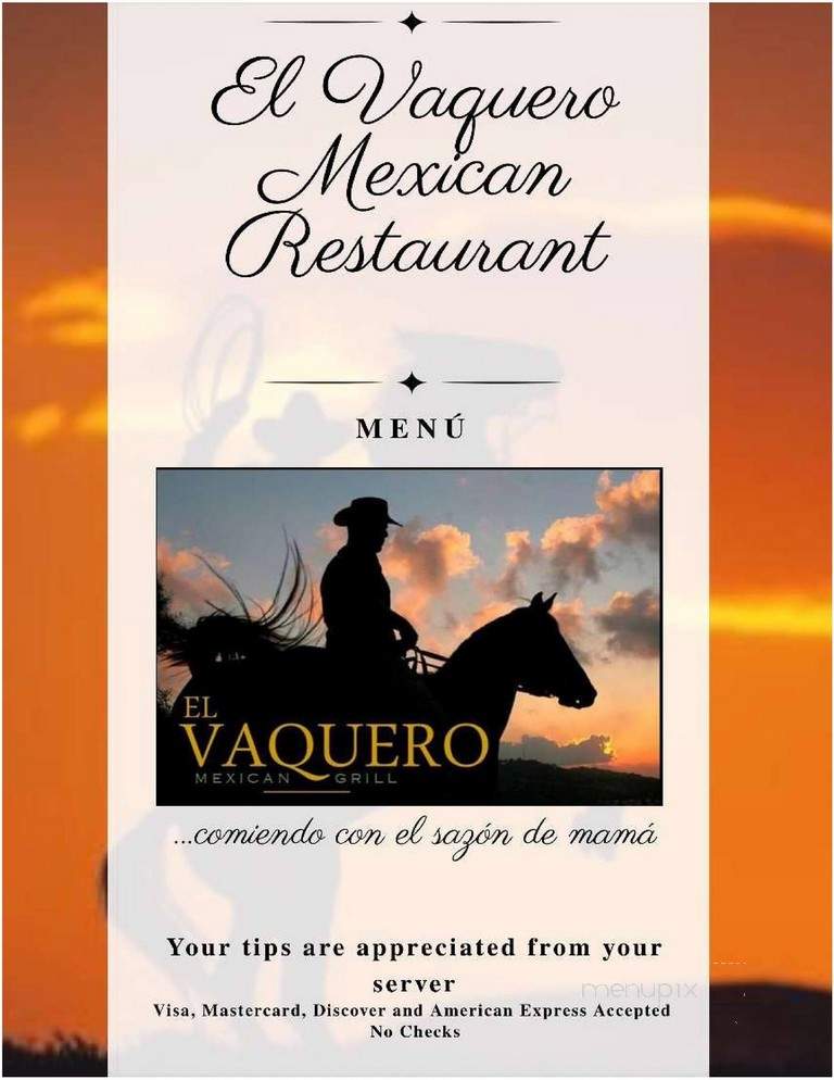 El Vaquero Mexican Grill - Wichita, KS menu_pic
