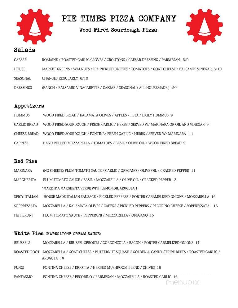 Pie Times Pizza Company - Sylva, NC menu_pic