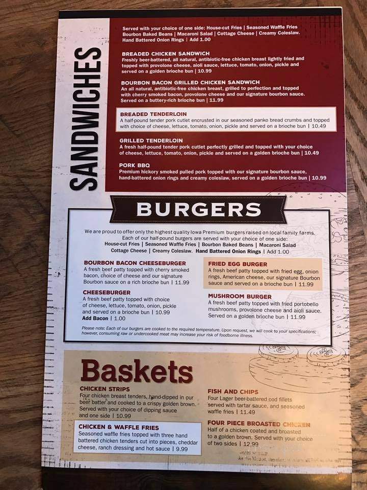 Bourbons Bar and Grill - Coal Valley, IL menu_pic