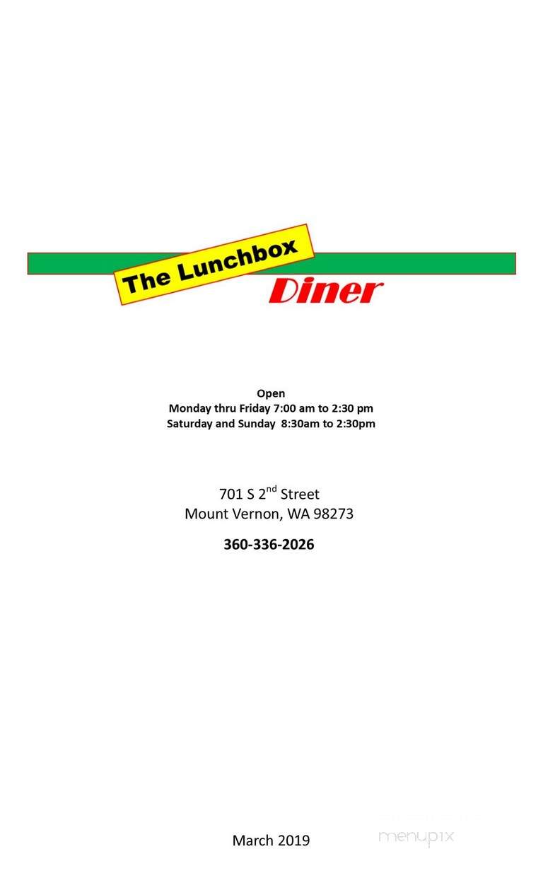 The Lunchbox Diner - Mount Vernon, WA menu_pic