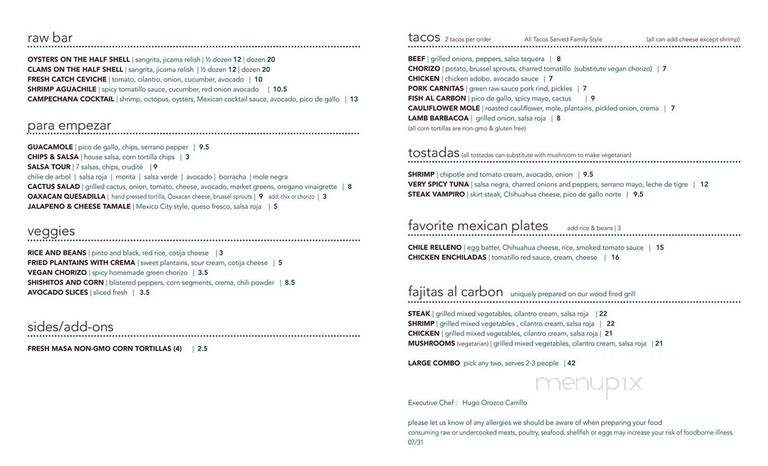 Evarito's - Norwalk, CT menu_pic