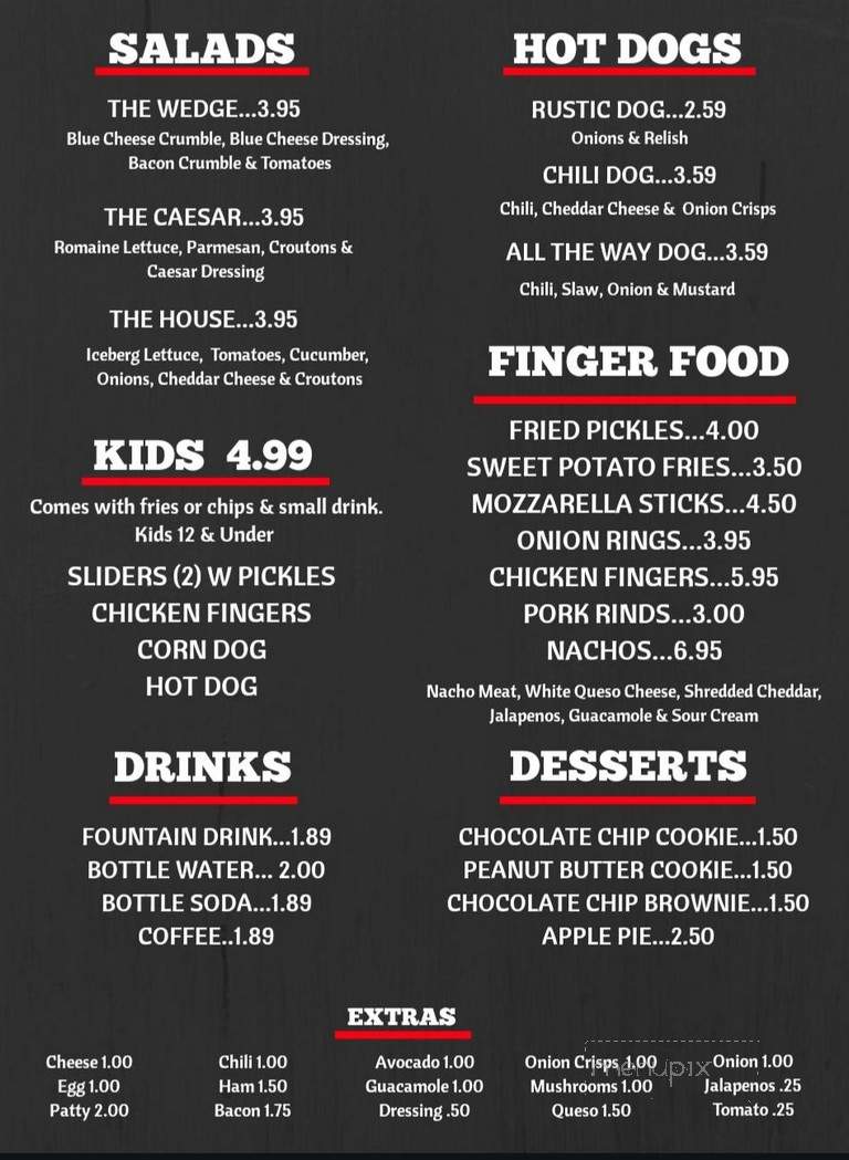 Rustic Burger - Fayetteville, NC menu_pic