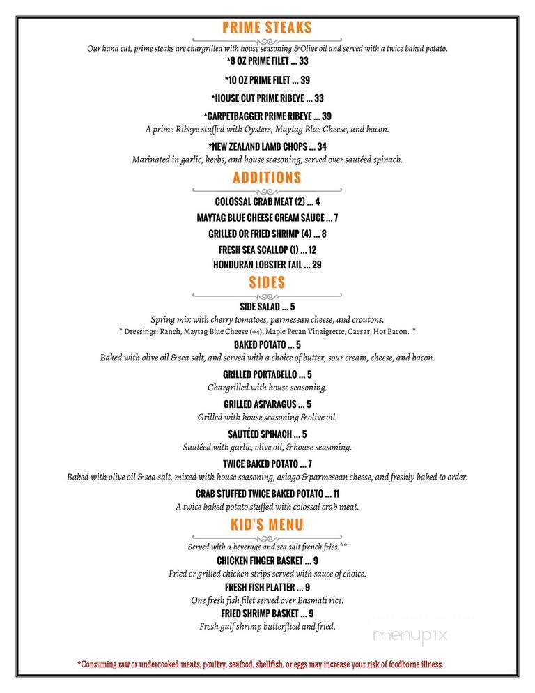Kenny Ward's - Ocean Springs, MS menu_pic