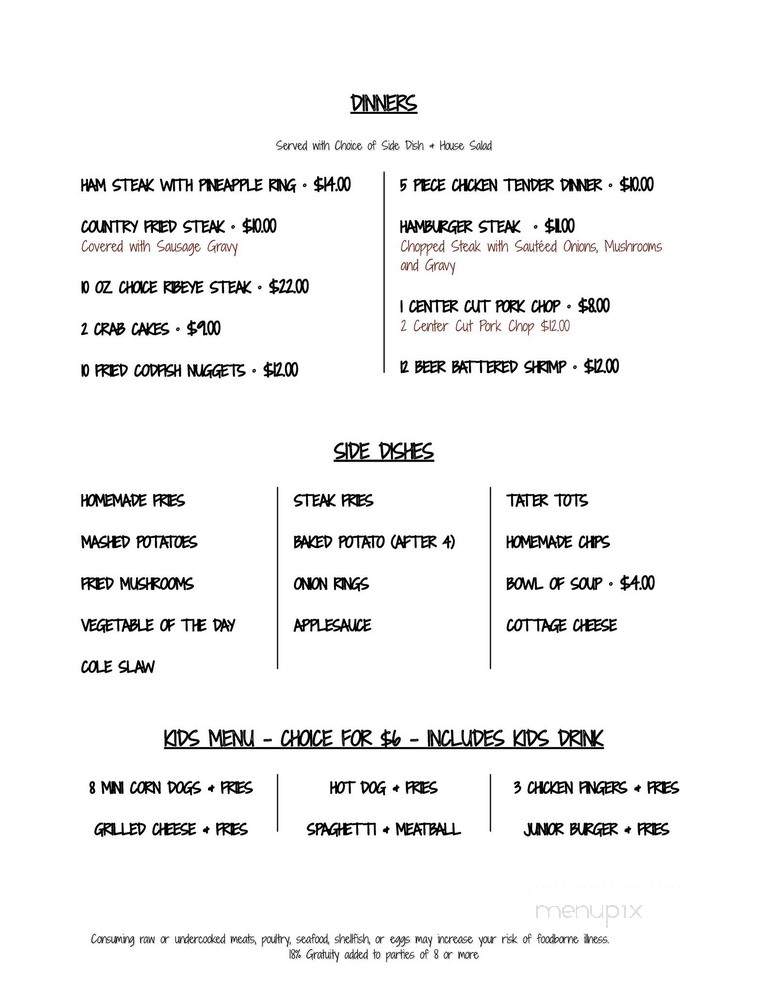 Bates Restaurant And Lounge - Uhrichsville, OH menu_pic