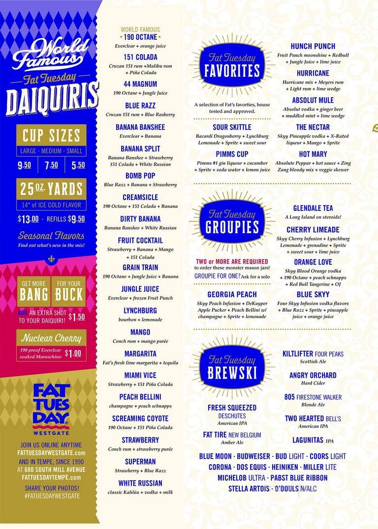 Fat Tuesday - Glendale, AZ menu_pic