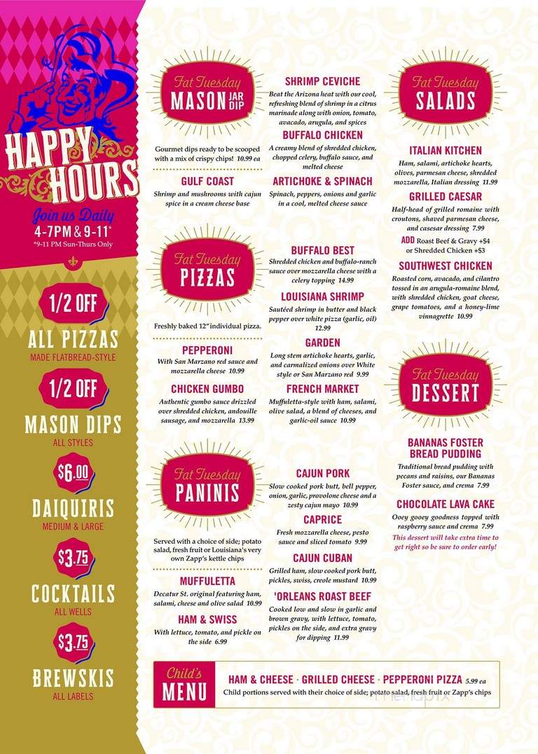 Fat Tuesday - Glendale, AZ menu_pic
