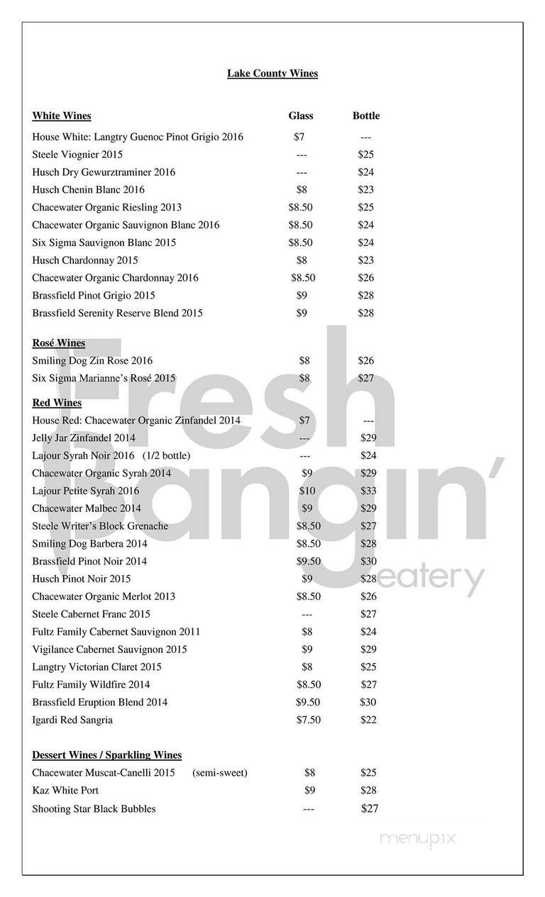 Fresh & Bangin' Lakeport - Lakeport, CA menu_pic