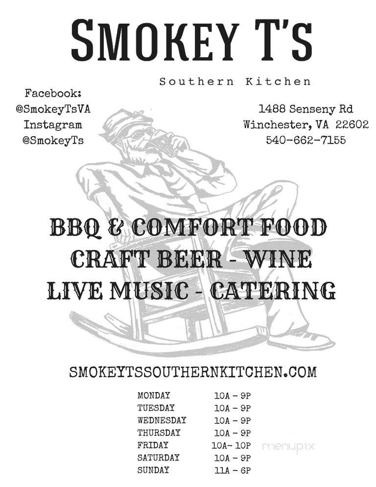 Smokey T's Southern Kitchen - Winchester, VA menu_pic