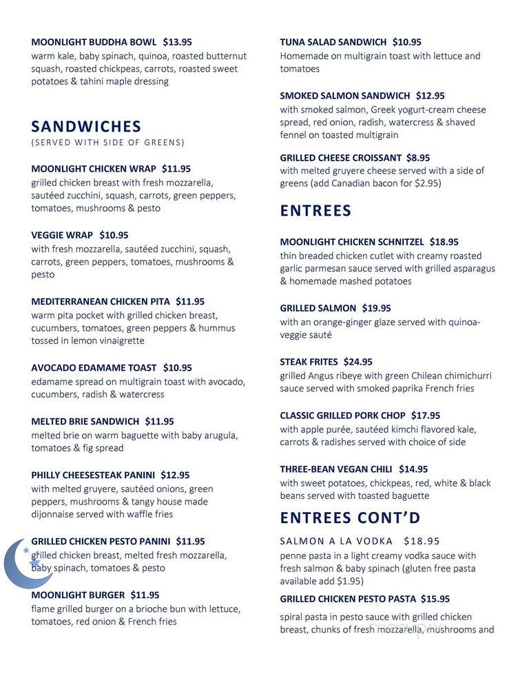 Moonlight On The Ave - Mamaroneck, NY menu_pic
