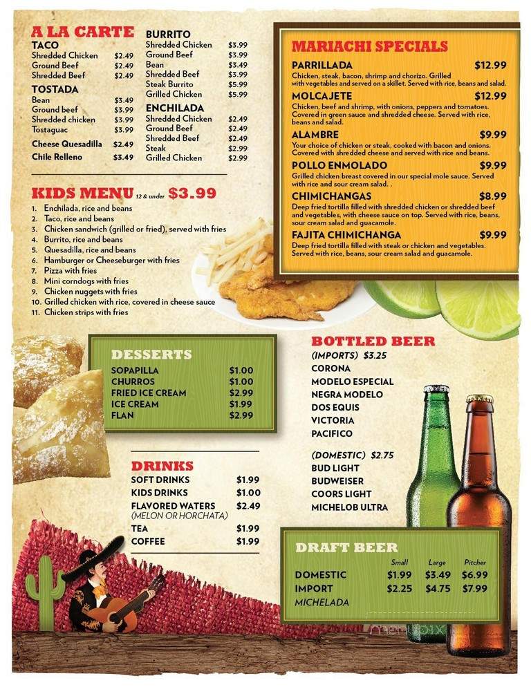 Mariachi Mexican Grill - Perry, OK menu_pic