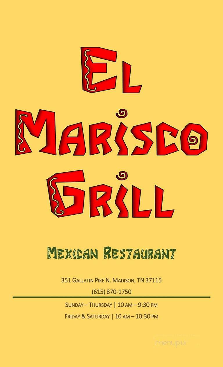 El Marisco Grill - Nashville, TN menu_pic