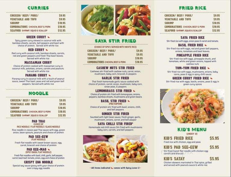 Saya Thai - Shawnee, OK menu_pic
