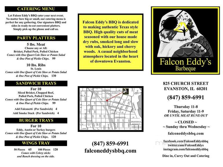 Falcon Eddy's Barbeque - Evanston, IL menu_pic