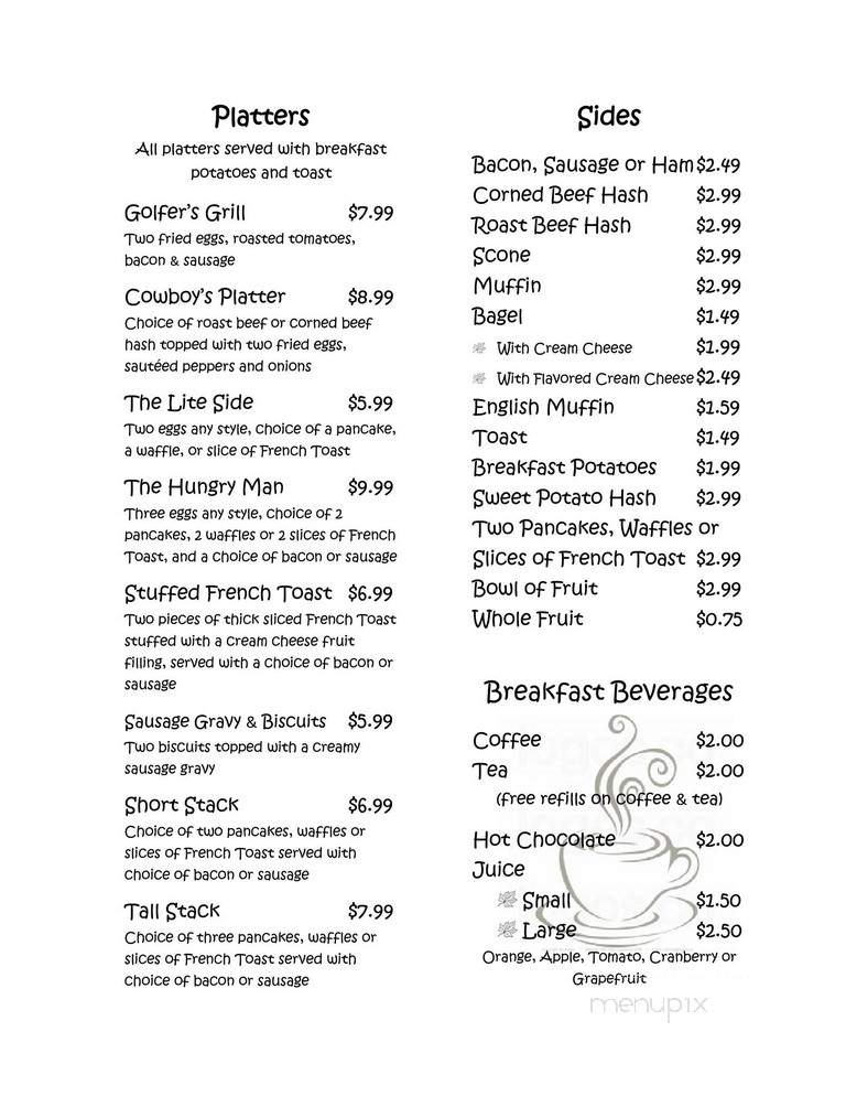 Sugar Maple Cafe - Owego, NY menu_pic