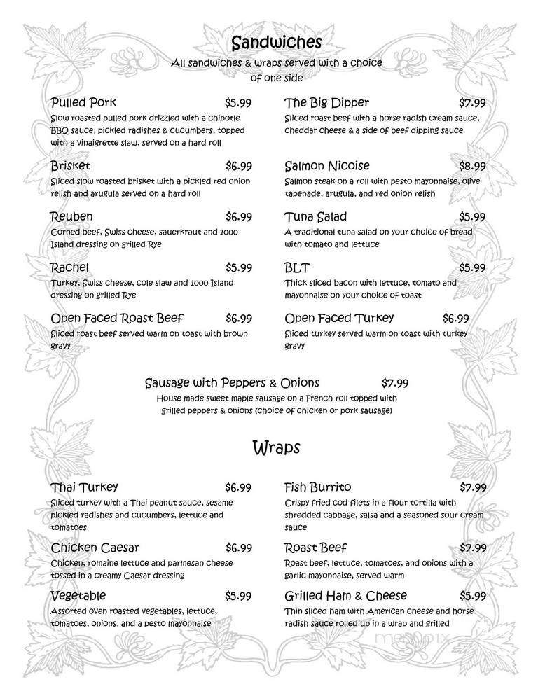 Sugar Maple Cafe - Owego, NY menu_pic