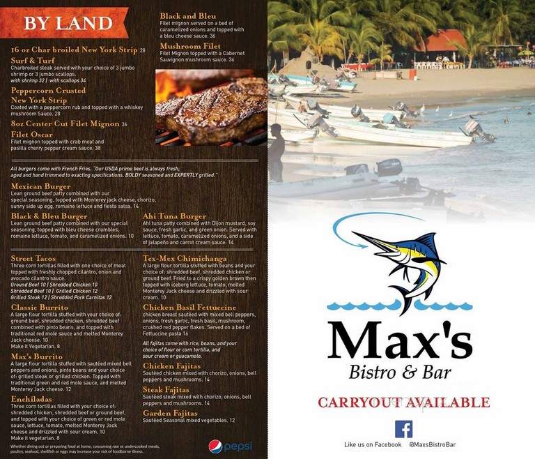 Max's Bistro & Bar - Chippewa Falls, WI menu_pic