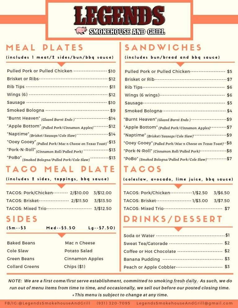 Smokehaus Restaurant - Clarksville, TN menu_pic