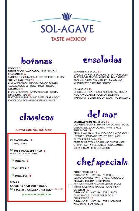 Sol Agave - Mission Viejo, CA menu_pic
