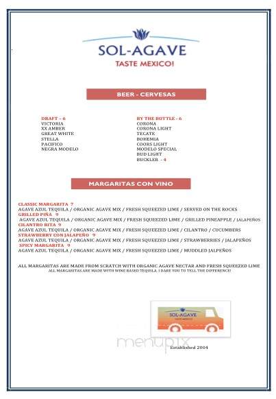 Sol Agave - Mission Viejo, CA menu_pic