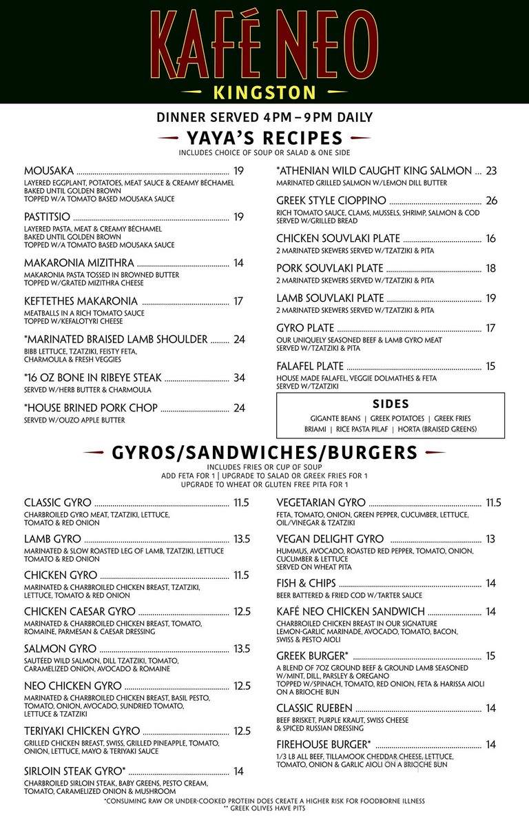 Kafe Neo Kingston - Kingston, WA menu_pic