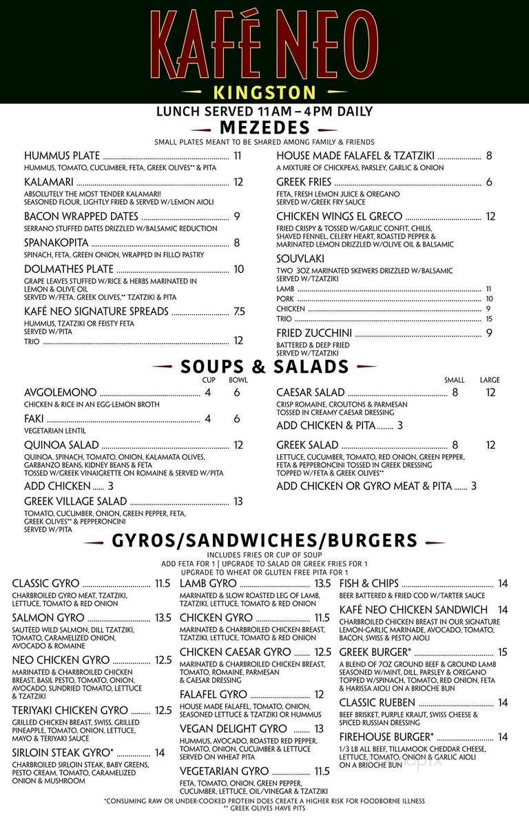 Kafe Neo Kingston - Kingston, WA menu_pic