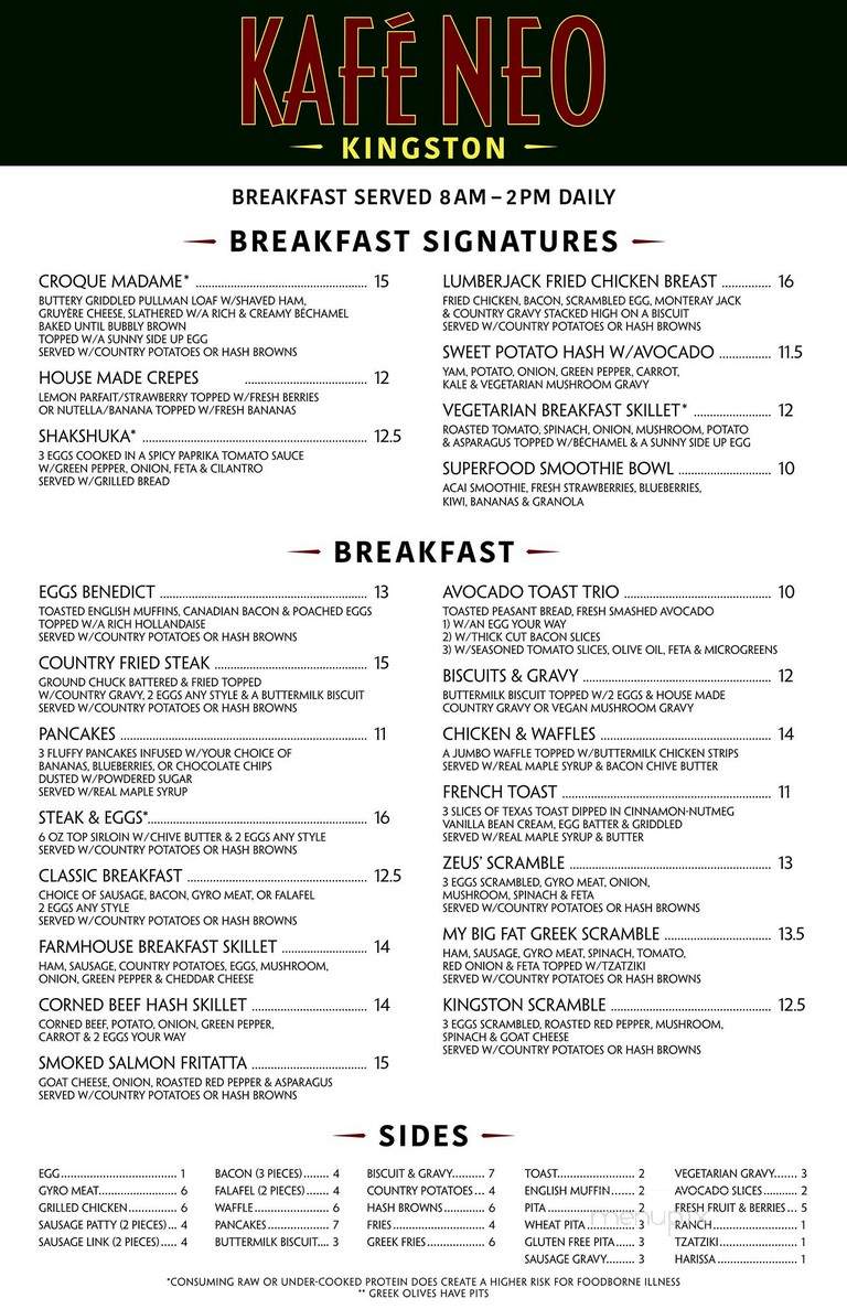 Kafe Neo Kingston - Kingston, WA menu_pic