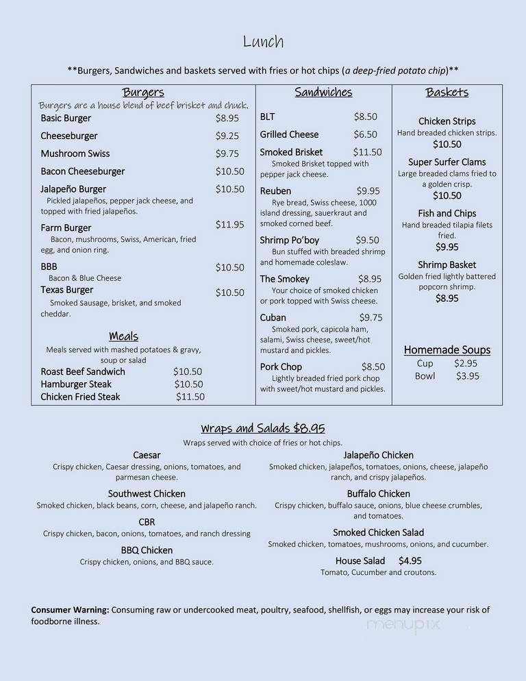 Rusty Rooster - Priest River, ID menu_pic
