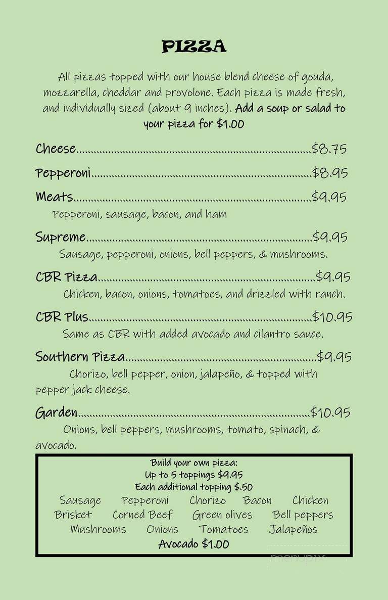 Rusty Rooster - Priest River, ID menu_pic