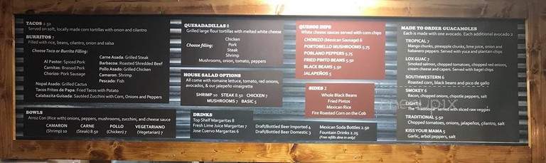 Taqueria Rosita's - Asheville, NC menu_pic