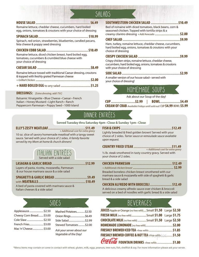 Kimmy's Cafe - Fawn Grove, PA menu_pic