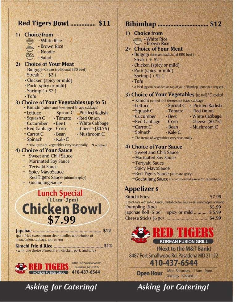 Red Tiger Asian BBQ Grill - Pasadena, MD