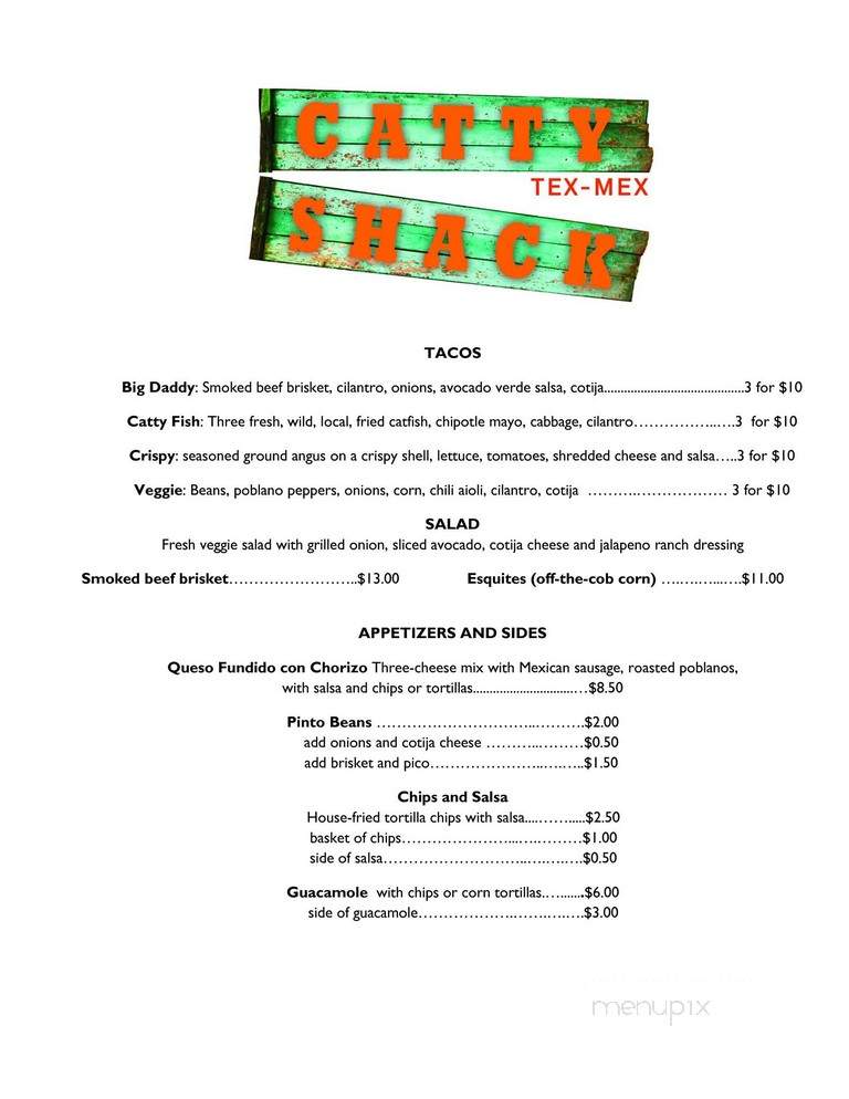 Catty Shack - New Orleans, LA menu_pic