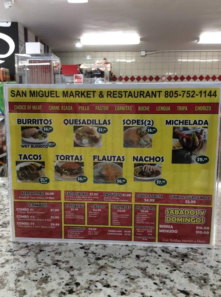 San Miguel Market & Deli - Los Osos, CA menu_pic