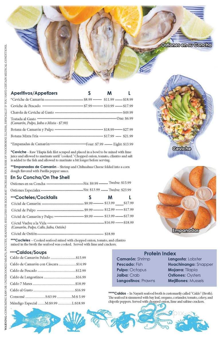 Mariscos - St. Louis, MO menu_pic