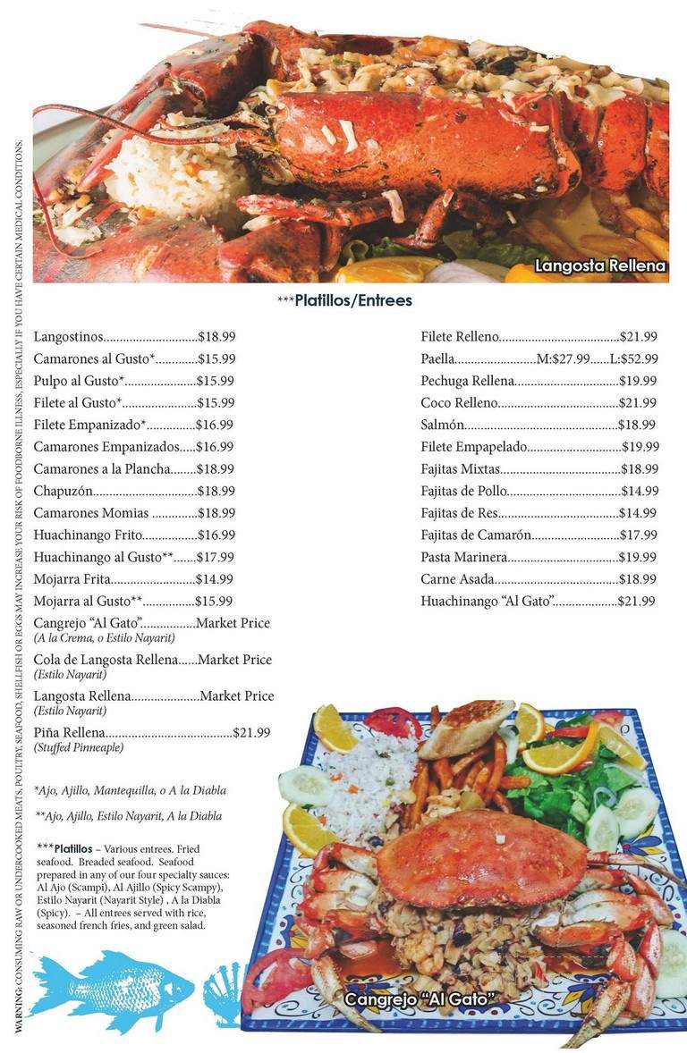 Mariscos - St. Louis, MO menu_pic