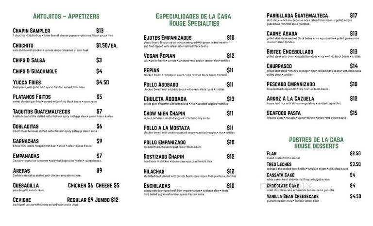 El Rinconcito - Hope, AR menu_pic